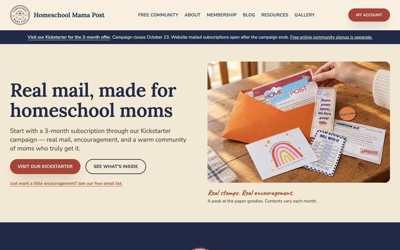 Homeschool Mama Post website preview